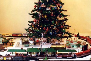 Christmas Scene with Various Lionel and MTH Accessories